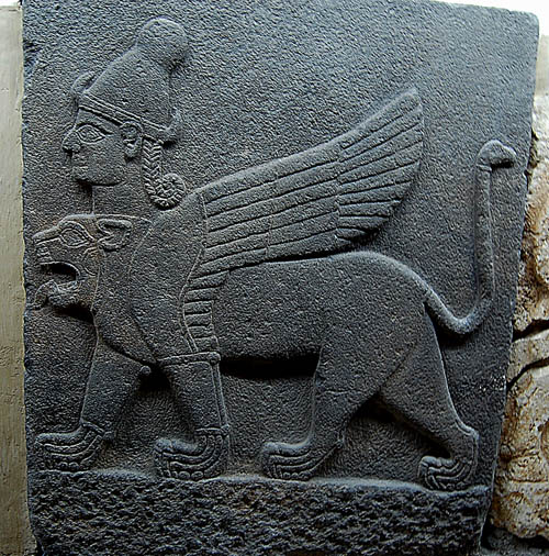 Three-head sphinx from Carchemish on the Euphrates. Photo by Ferrell Jenkins.