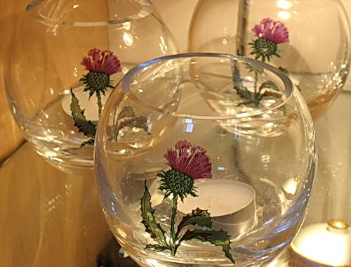 Thistles on Candleholders. Photo by Ferrell Jenkins.