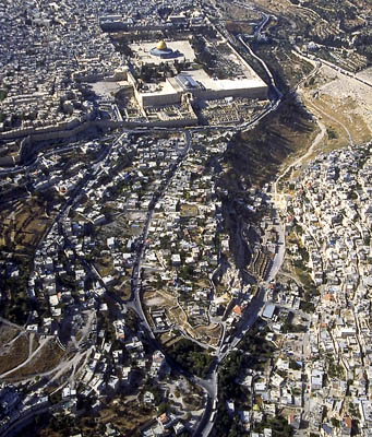 Aerial View of Jerusalem - Temple Mount and City of David. Photo belongs to Ferrell Jenkins.