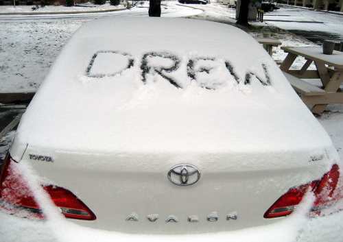 “Drew” in Snow. Photo by Ferrell Jenkins.