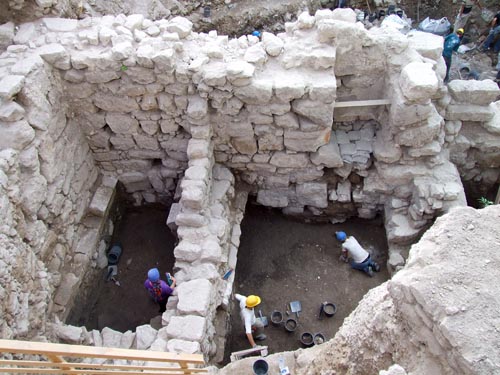 Excavation thought to be palace of Queen Adiabene. Photo provided by Israel Antiquities Authority.