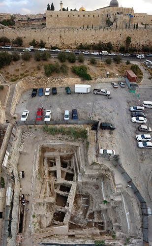 Skyview of the excavation thought to be a palace belonging to Queen Adiabene. Photo supplied by the Israel Antiquities Authority.