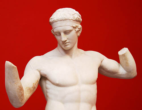Young athlete wearing a crown (stephanos). Athens National Archaeological Museum. Photo by Ferrell Jenkins.