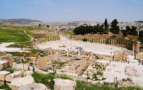 The forum at Jerash. Photo by Ferrell Jenkins.