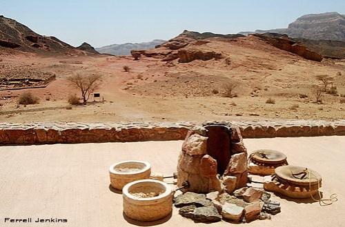 Model of copper smelting installation at Timna. Photo by Ferrell Jenkins.