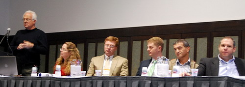 Bible Lands and Peoples in Archaeology and Text presenters. Reich is speaking. Photo by Ferrell Jenkins.