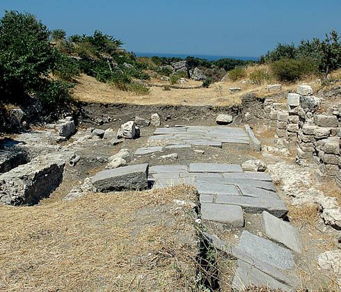 Recently excavated Roman road at Troas. Photo by Ferrell Jenkins 2006.