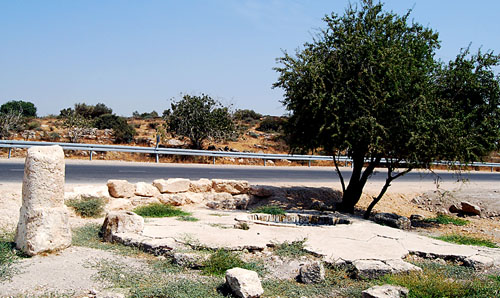 A well, shade, and milstone at Beit Guvrin. Photo by Ferrell Jenkins.