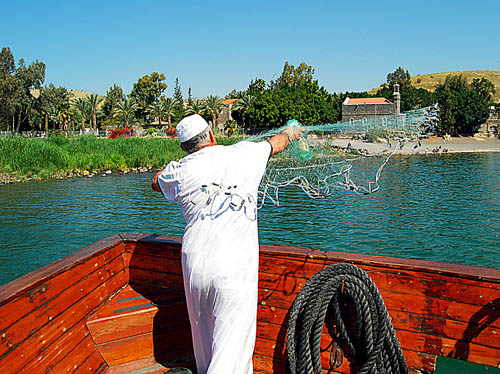 A modern fisherman on the Sea of Galilee. Photo by Ferrell Jenkins.