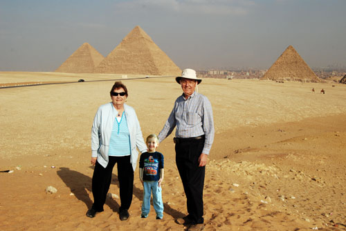 Traveling with our grandson in our heart.