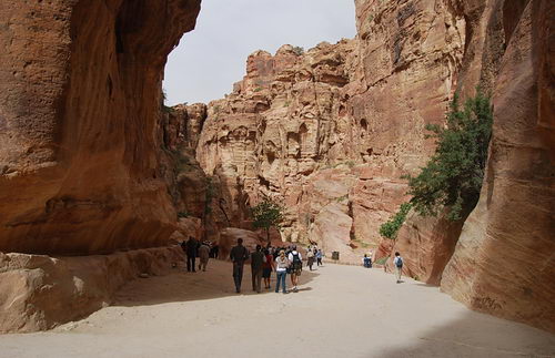 The beginning of the Siq at Petra. Photo by Ferrell Jenkins.