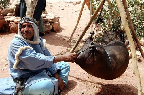 Using an animal skin for producing butter. Photo by Ferrell Jenkins.