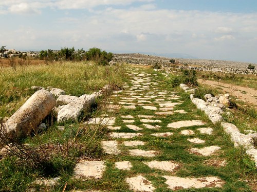 Roman Road north of Tarsus. Note the fallen milestone. Photo by Ferrell Jenkins.