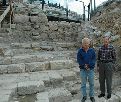 Professor Reich and Ferrell Jenkins at the Pool of Siloam. Photo by Leon Mauldin.