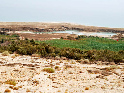 Sinkhole along the western shore of Dead Sea. Photo by Ferrell Jenkins.