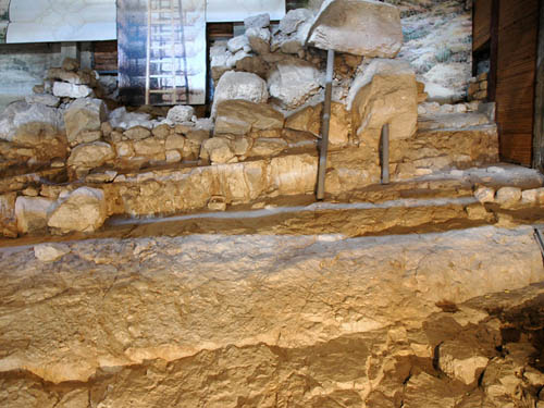 Foundation of the fortification tower at Gihon Spring. Photo by Ferrell Jenkins.