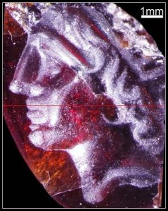 Miniature carving of Alexander from Tel Dor.