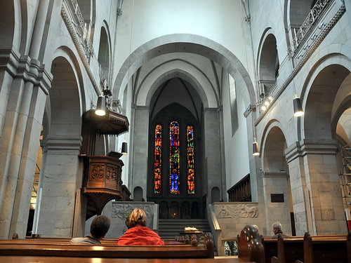 Interior of the Grossmunster in Zurich. Photo by Ferrell Jenkins.