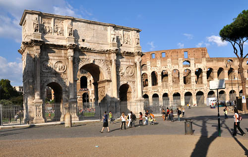 The Arch of Constantine and the Colosseum. Photo by Ferrell Jenkins.