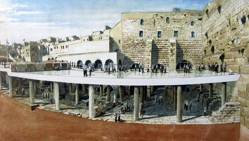 Proposed Western Wall archaeological park. Photo: Antiquities Authority.