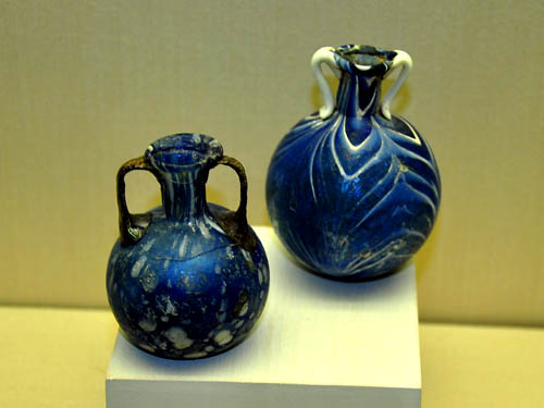 Free-blown perfume bottles from 1st century A.D. Photo by Ferrell Jenkins 2009.