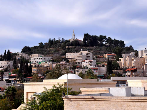 The town of Abu Ghosh, site of biblical Kiriath-jearim. Photo by Ferrell Jenkins.