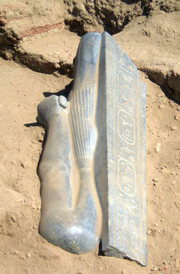 Taharqa statue. Photo: Berber-Abidiya Archaeological Project.