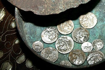 Hellenistic coins from discovered in northern Syria.