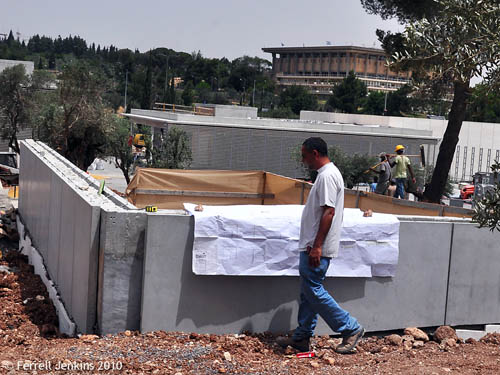 Reading the Blueprint at the Israel Museum - May 17, 2010. Photo by Ferrell Jenkins.