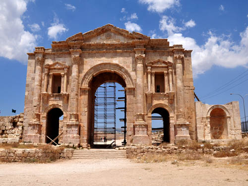 Hadrian's Monumental Arch at Jerash. Photo by Ferrell Jenkins.