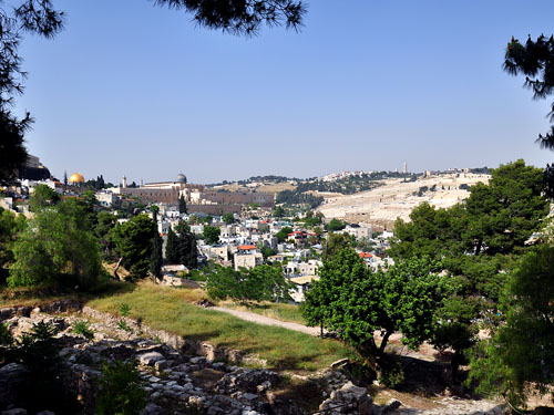 View of theTemple Mount and Mount of Olives.