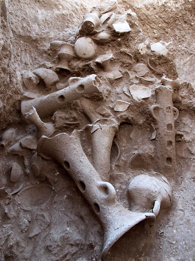 Cultic Verssels at Tell Kassis. Photo: Assaf Peretz, IAA.