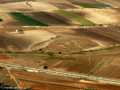 Tell Kassis and the Kishon River from Mount Carmel. Photo by Ferrell Jenkins.