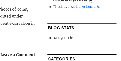 400,000 hits at ferrelljenkins.wordpress.com.
