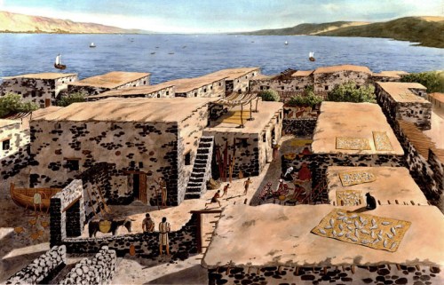 Capernaum at the time of Jesus. Art by Balage Balogh.
