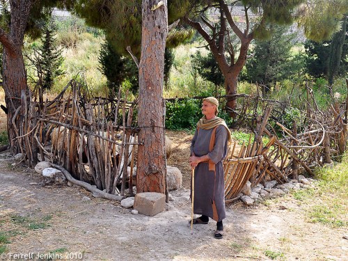 Shepherd and sheepfold at Nazareth Village. Photo by Ferrell Jenkins.