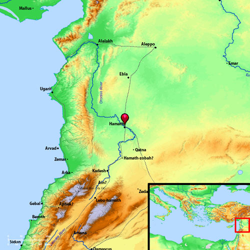 Map showing Hamath and Kedesh. BibleAtlas.org.