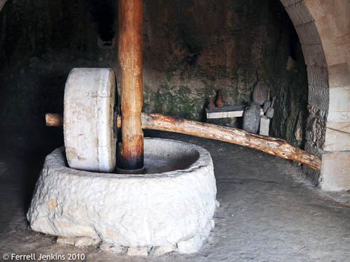 OlivePress_NazarethVillage_fjenkins_050410_200t Olive crusher at Nazareth Village. Photo by Ferrell Jenkins.