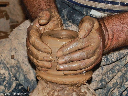 Potter molding a vessel at Avanos in Anatolia. Photo by Ferrell Jenkins.