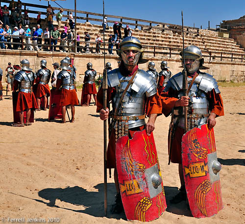Roman soldiers at Jerash, Jordan. Photo by Ferrell Jenkins.