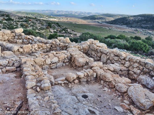 View to southeast over Elah Valley from Khirbet Qeiyafa. Photo by F. Jenkins.