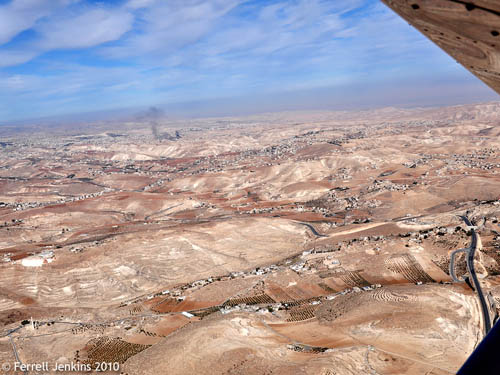 Aerial view east from over the Herodium. Photo by Ferrell Jenkins.