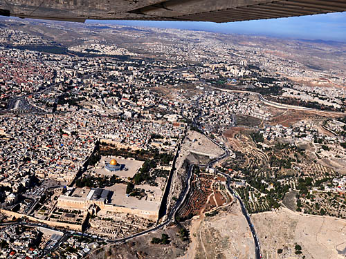 Aerial view of Jerusalem looking NE. Photo by Ferrell Jenkins.