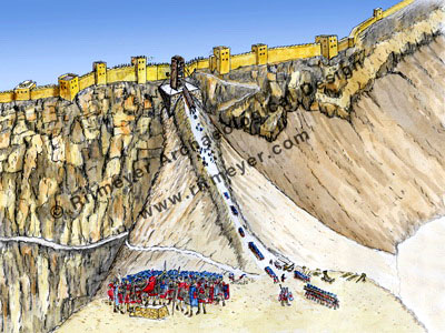 Roman siege ramp at Masada. Ritmeyer Image Library.
