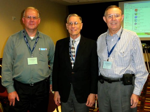 Leon Mauldin, Dr. Bryant Wood, Ferrell Jenkins at NEAS annual meeting.