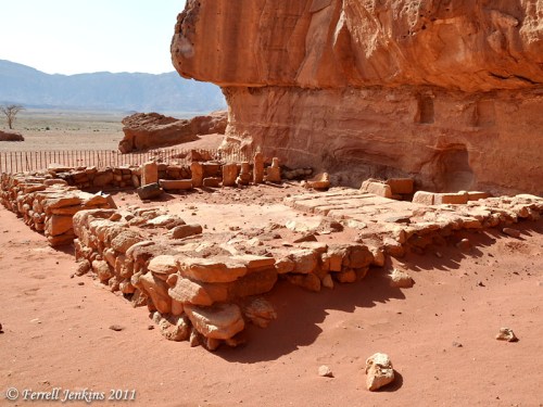 Cultic temple at Timna devoted to Hathor, et al. Photo by Ferrell Jenkins.