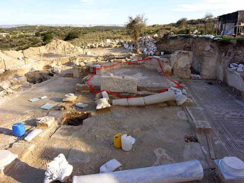 Byzantine Church excavated at Khirbet Midras. Photo: IAA.