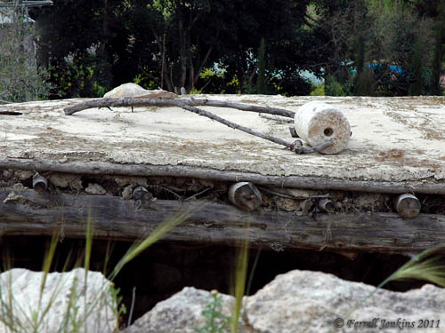 Typical roof from NT times with roof roller. Nazareth Village. Photo by Ferrell Jenkins.