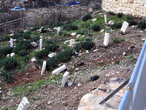 New Tombstones above the Pool of Siloam. Photo by Ferrell Jenkins.