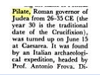 Israel Digest snippet mentioned Pilate Inscription.